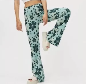 Mujer Urban Outfitters Verde Floral Pantalones Talla S - Imagen 1 de 3