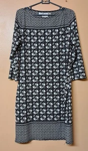 Max Studio Dress Black White Patterned Lightweight Size Medium - Picture 1 of 3