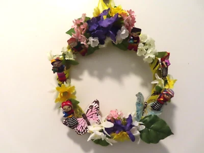 Ручной работы Worry куклы венок 6 съемные куклы шелковые цветы 12» R - Изображение 1 из 4