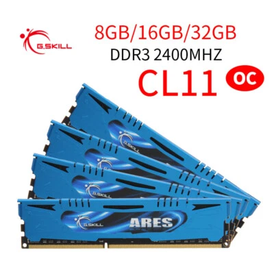 G.Skill 32GB 16GB 8GB DDR3 OC 2400MHz PC3-19200U Desktop Gaming Memory RAM LOT - Image 1 of 4