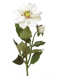 (01442-34051) ARTIFICIAL FLOR DOBLE HOJAS DALIA DAHLIA BLANCO - Imagen 1 de 1