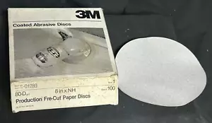 New 3M Production Fre-Cut (8" x NH) 80-D Grit, Sanding Paper Discs, #01289 Box - Picture 1 of 5