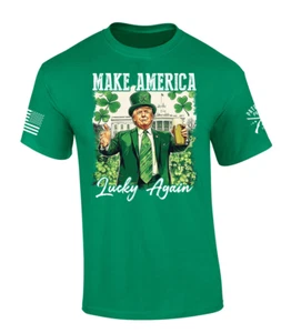 Patriot Pride Men's St. Patrick's Trump MAGA Make America Lucky Again Short - Picture 1 of 3