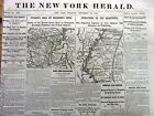 1862 Civil War newspaper with 2 MAP s- Vicksburg MISSISSIPPI & Occoquan VIRGINIA