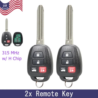 2 Para 2014 2015 2016 2017 2018 Toyota Corolla Coche Sin Llave Mando a Distancia Llavero Chip H Foto 1 de 4