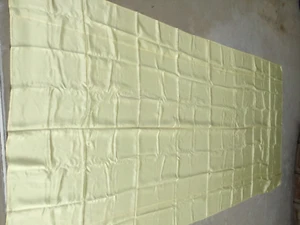 Vintage 50s Rayon satin Fabric Panel or Tablecloth 130x62 Lemon-Yellow - Picture 1 of 13