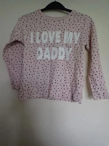 Pink long sleeved "I Love My Daddy" T-shirt - Picture 1 of 6