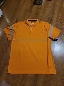 Nike Golf Modern Fit SS Dri-Fit Orange Gray Trim Polo Shirt XXL 50" Chest EUC - Picture 1 of 15