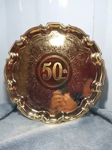 Silver Plated 50th Anniversary Queen Anne Platter Made In England With Box - Picture 1 of 8