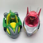 PJ MASKS Owlette & Gecko Figures W/ Vehicles and Helmet