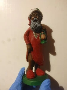 Schwarzer Weihnachtsmann im Nachthemd Figur Statue - Bild 1 von 14
