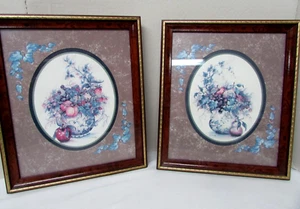 VTG Home Interiors Pair Framed Matted Wall Art Prints Signed F Buckley Nice Cond - Picture 1 of 15