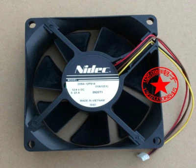  NIDEC D08A-12PS14 12.6V 0.23A 4pin Ball Bearing Case  Cooling Fan - Image 1 of 2