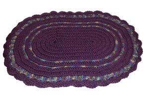 Tovagliette vintage all'uncinetto viola lavorato a maglia 14" x 20" set di 4 core cottage belle - Foto 1 di 8