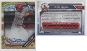 2019 Bowman Chrome Prospects HTA Gold Shimmer Refractor /50 Jonatan Machado Auto