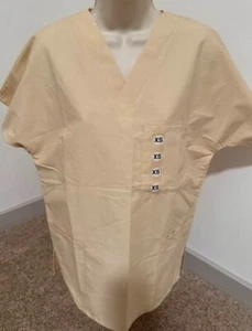 FUNDAMENTALS WOMENS SIXE XSMALL SCRUB TOP TAN/KHAKI NEW - Picture 1 of 1