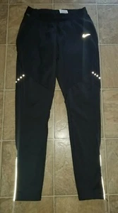 Nike Dri Fit Running sz S Black Shield tight Pants reflective 693183 2121 - Picture 1 of 6