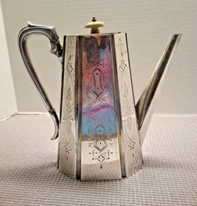 Tetera antigua vintage de plata de 9" de alto Deykin & Sons - Imagen 1 de 13