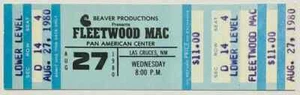 1980 Fleetwood Mac Unused Concert Ticket Pan American Center Las Cruces NM - Picture 1 of 2