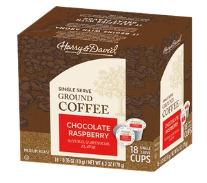 Harry & David Gourmet Coffee, Chocolate Raspberry, 18 Single Serve Cups - Picture 1 of 3