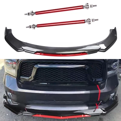 Carbon Fiber Look Front Bumper Lower Lip Spoiler Splitter For Dodge Ram 1500 - Image 1 of 4