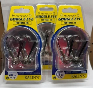 Kalin's Google Eye Rattlin' Football Jig 5/8oz GRN PKN 2 PK / LOT OF 3 FREE SHIP - Picture 1 of 3