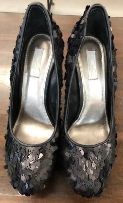 Rachel Roy Keedan Negro Lentejuelas Plataforma Clásico Bomba Stiletto Para Mujer Talla 6.5* Foto 1 de 4