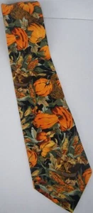 Nellie Necktie All Cotton neck tie Harvest Pumpkins Fall Autumn Indian Corn USA - Picture 1 of 4