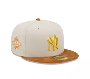 NWT New Era New York Yankees MLB Fitted Cap 59Fifty Beige Corduroy Visor 7 3/4 - Picture 1 of 10