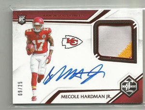 2019 Panini Limited Mecole Hardman Jr. Auto Autograph Jersey Patch RC #ed 9 / 25