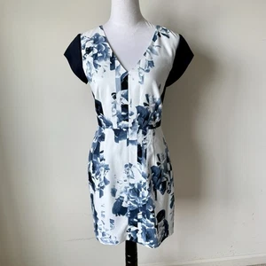 Banana Republic Floral V-Neck Exposed Zipper Sheath Dress—SZ. 2 - Picture 1 of 12