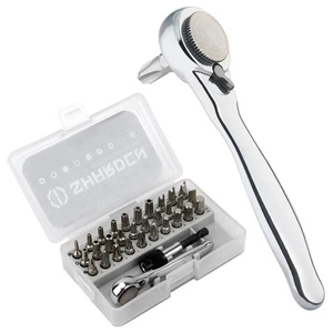 32 in 1 Ratchet Screwdriver Bit Set with Right Angle Offset 1/4" High Torque Dri - Picture 1 of 8