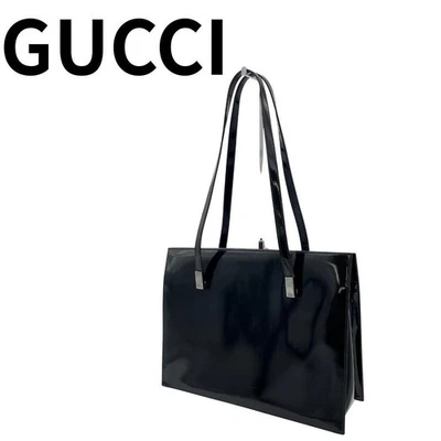 Gucci Patent Leather Tote Bag Auth Black Women Italy 126883 - Image 1 of 4