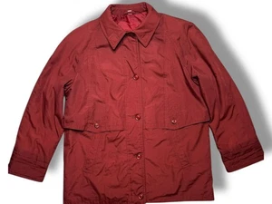 Mujer Chaqueta Roja Reino Unido 16 Abotonados Abrigo Ligero Inteligente Informal Rojo Invierno Cálido - Imagen 1 de 13