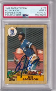 1987 TOPPS TIFFANY FUTURE STARS BO JACKSON #170 RC COME NUOVO PSA 9 AUTO PSA 10 LEGGERE - Foto 1 di 2