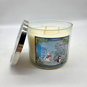 Bath & Body works Dashing through the snow 3 wick scented candle white NEW #2 - Picture 1 of 2