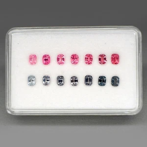 Cojín 4x3 mm. ¡Deslumbrante! Espinela de color de lujo natural Myanmar 14 piezas/3,74 quilates - Imagen 1 de 6