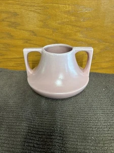 VTG HAEGER ADAM/EVE Pink/salmon  Double Handle Pottery Vase Art Deco 4 1/2” - Picture 1 of 6