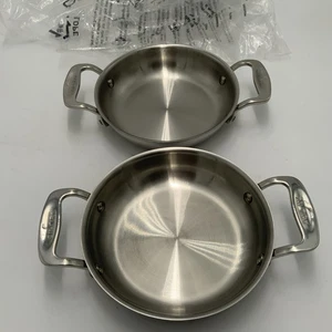 2 Mini Padelle Gratin Acciaio Inox 6" Tutto Rivestito Doppio Manico Forno Broiler - Foto 1 di 3