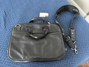 Briggs and Riley Slim Black Leather Briefcase LB 106-4 - Photo 1/6