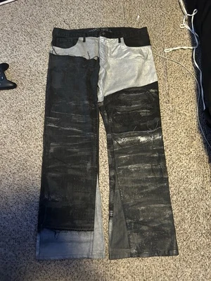 Custom rick owens ifsixwasnine l.g.b style jeans with distressing 40x32 - Image 1 of 2