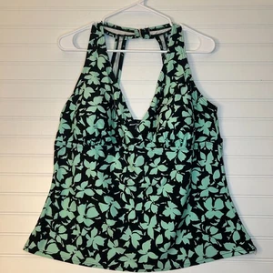 St Johns Bay Tankini Badeanzug Oberteil Damen Übergröße 20 W schwarz grün Badeanzug - Bild 1 von 7