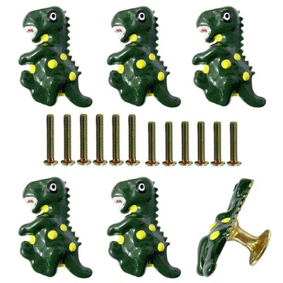 6 Pcs Dinosaur Dresser Knobs, Nursery Drawer Knobs, Animal Cabinet Knobs for ... - Image 1 of 4