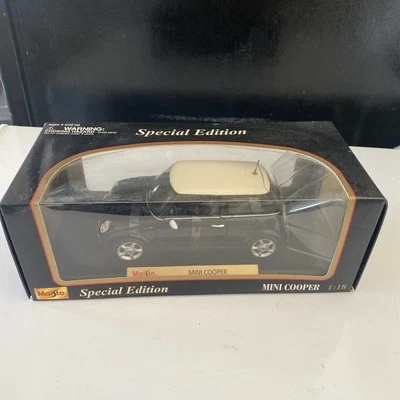 MINI COOPER BLACK w WHITE Top 1:18 Maisto Special Edition -FREE SHIPPING - Image 1 of 4