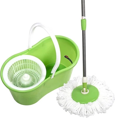 Tekno Green Spin Mop Genie w/ Removable Mop Head Drain Bucket New w/o Box - Image 1 of 4