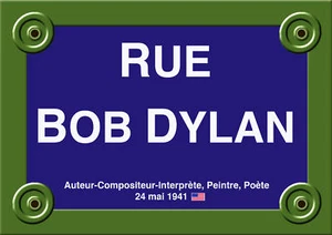 RÉPLIQUE PLAQUE de RUE BOB DYLAN FOLK ROCK 30X20cm ALU - Picture 1 of 1