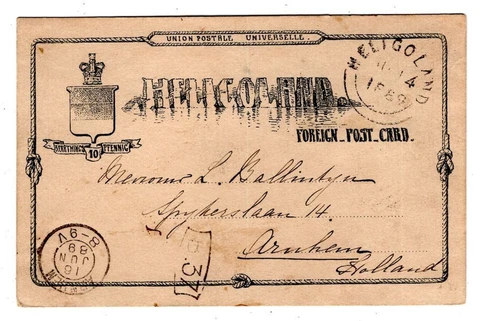Helgoland Ga P6 Bedarfskarte Nach Arnheim Postmarked (T3565 Cover