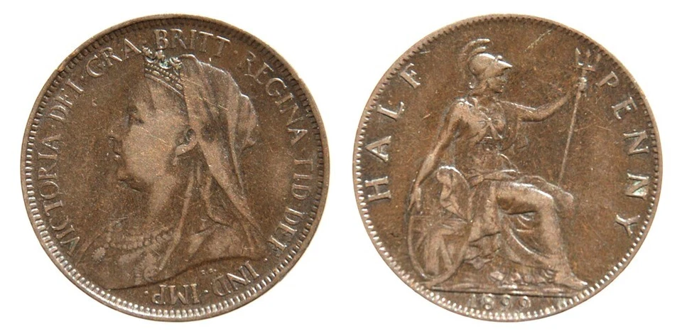 Gran Bretaña. Victoria. Medio centavo 1899. Foto 1 de 1