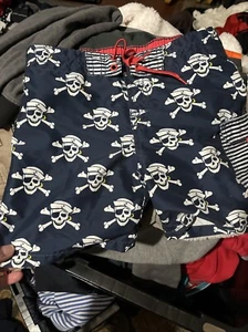 H & M Skull Swim Trunks Boys Size 6-8 Yr  - Picture 1 of 5