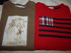 (2) Boys Janie and Jack T shirts MONKEY PARADISE American Flag Size 6 htf - Picture 1 of 9